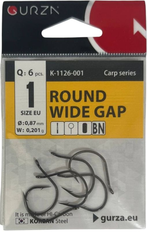 Гачки 6 шт ROUND WIDE GAP size 1